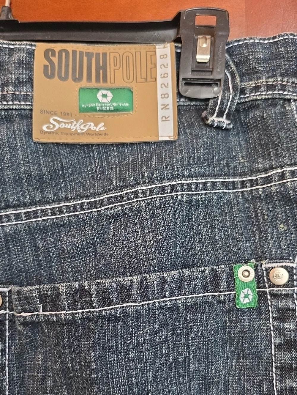 South Pole Mens Denim-Look Blue Shorts
